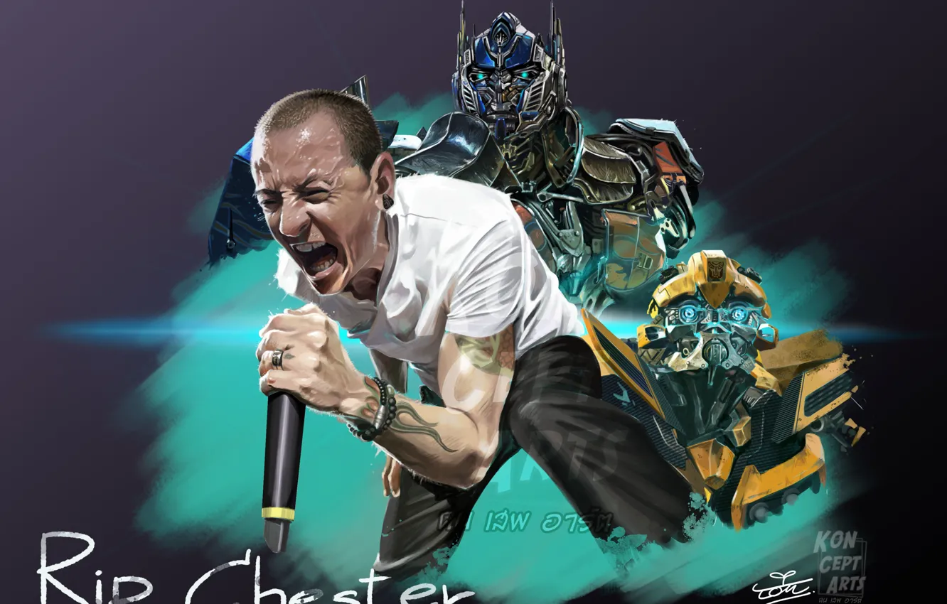 Photo wallpaper music, the film, art, linkin park, Transformers, Chester Bennington, soundtrack
