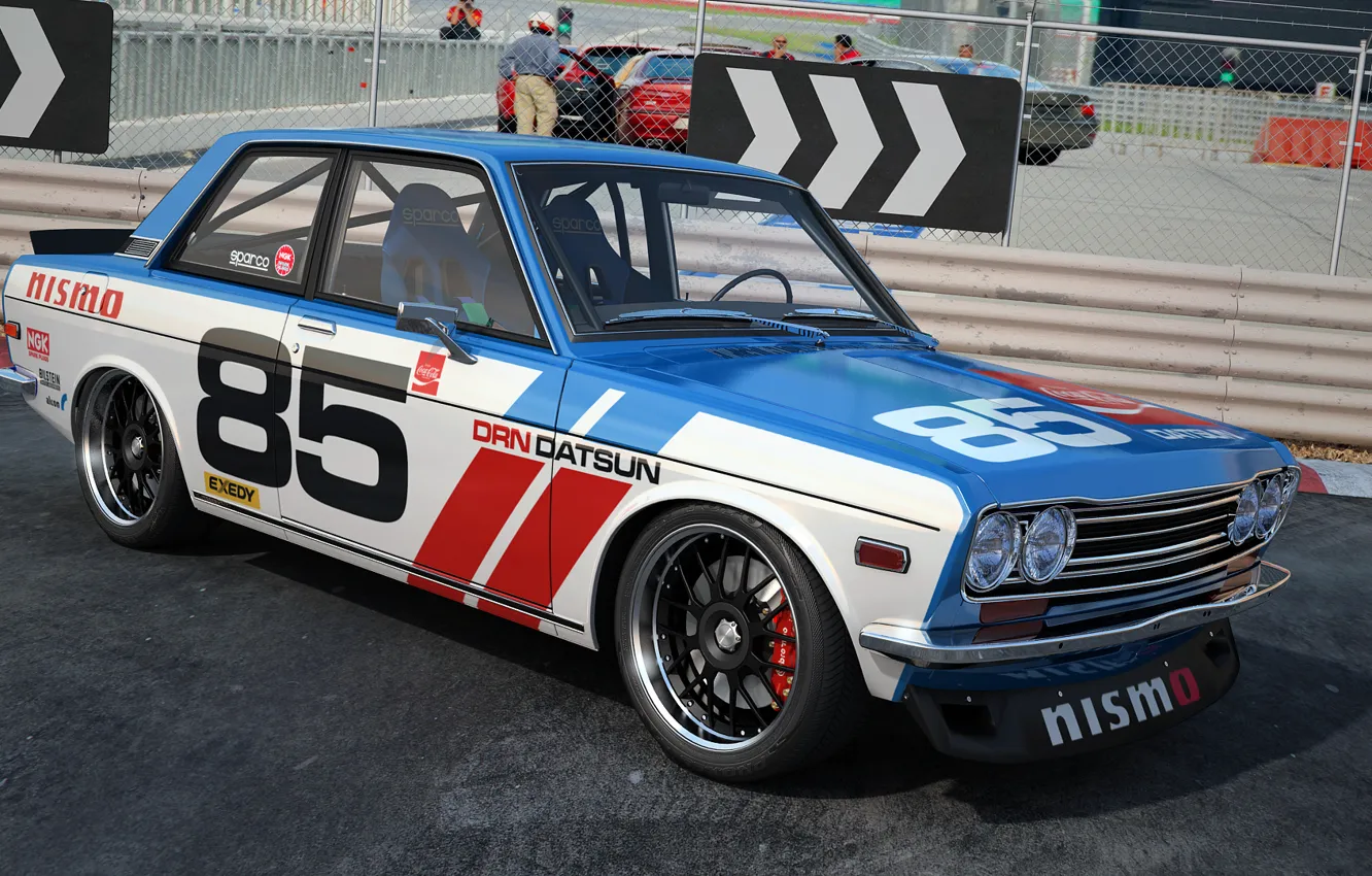 Photo wallpaper machine, tuning, art, dangeruss, risunok, Datsun 510