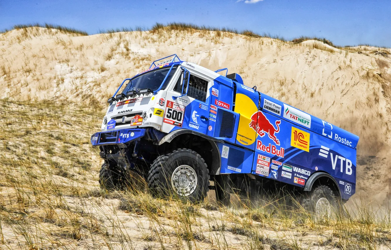 Photo wallpaper Sport, Truck, Race, Master, Russia, 500, Kamaz, Rally