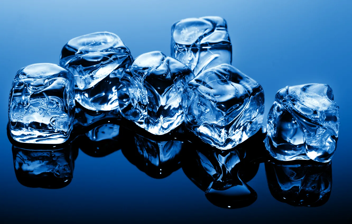 Photo wallpaper ice, water, cubes