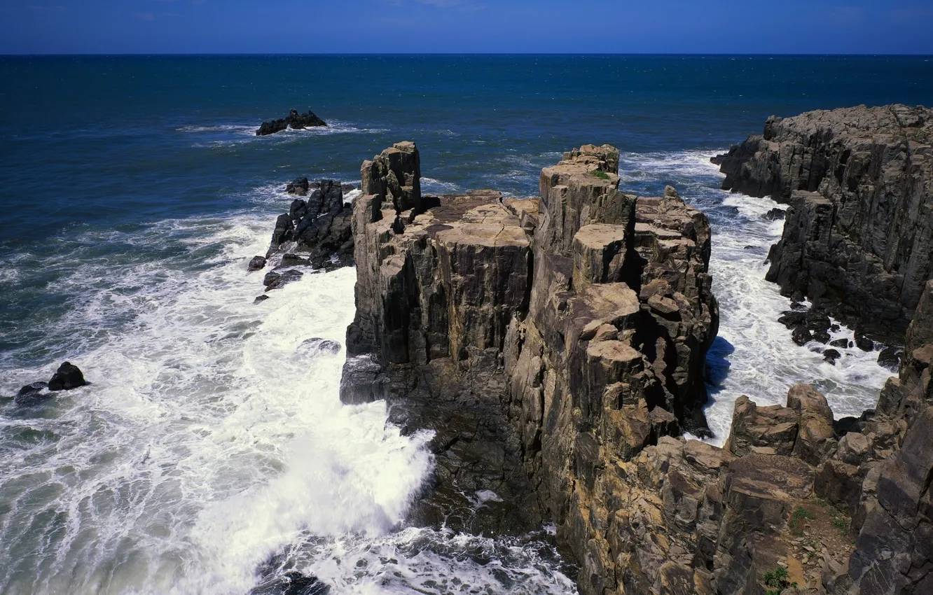 Photo wallpaper sea, landscape, the ocean, rocks