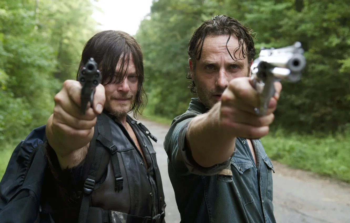 Photo wallpaper trunks, The Walking Dead, The walking dead, Andrew Lincoln, Norman Reedus, Daryl Dixon, Rick Grimes
