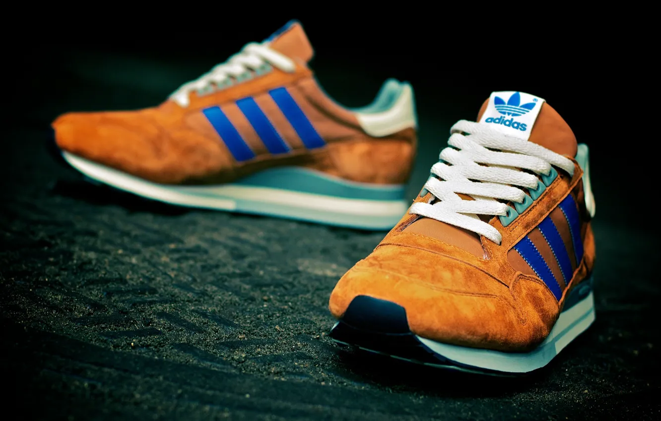 Photo wallpaper blue, Adidas, sneakers, Adidas ZX500