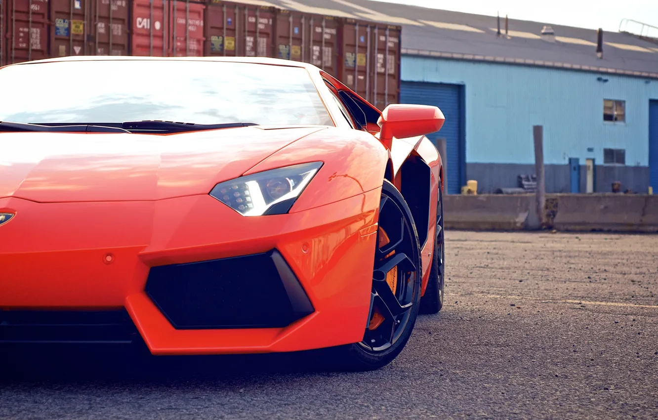 Photo wallpaper cars, auto, cars walls, orange, supercars, Wallpaper HD, race car, lamborghini lp700-4 aventador