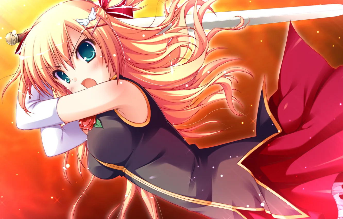 Photo wallpaper girl, sword, irr is the ide is keri waga koi wa