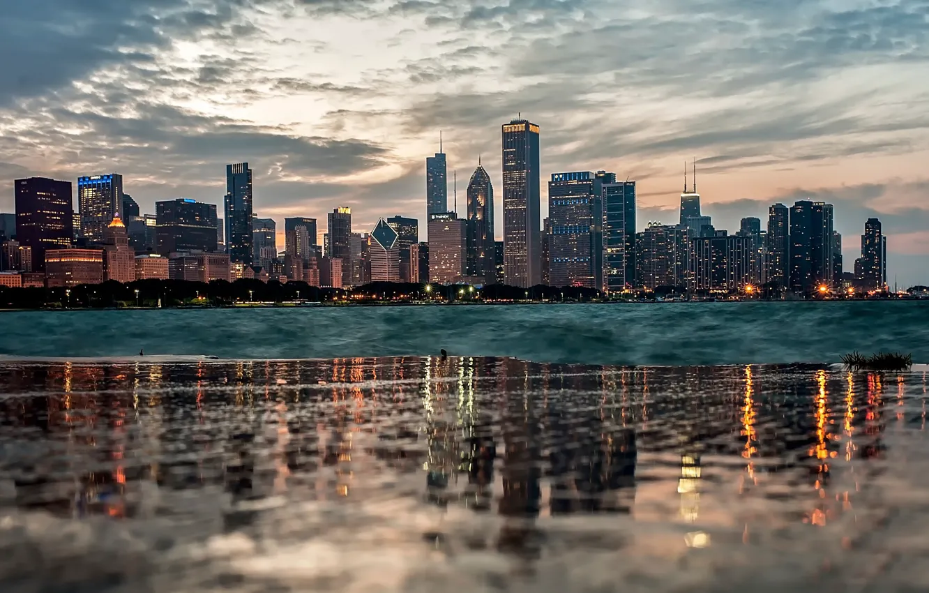 Photo wallpaper reflection, view, Chicago