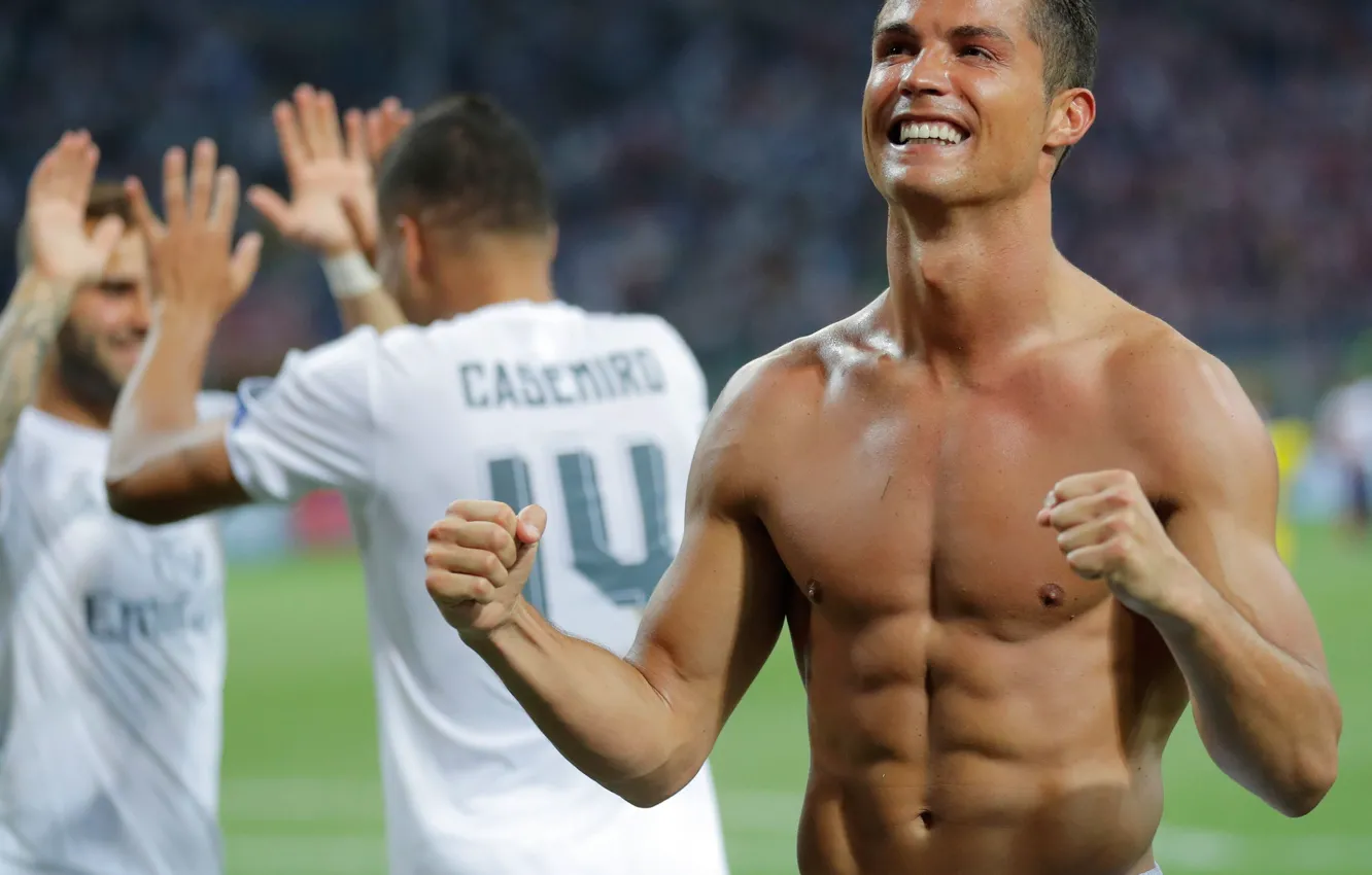 Photo wallpaper joy, football, victory, form, Cristiano Ronaldo, player, the final, Creek