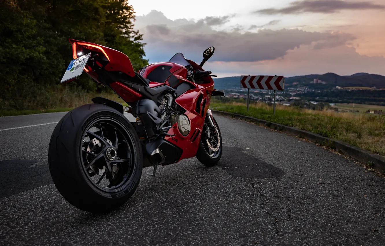 Photo wallpaper Road, Turn, Panigale V4