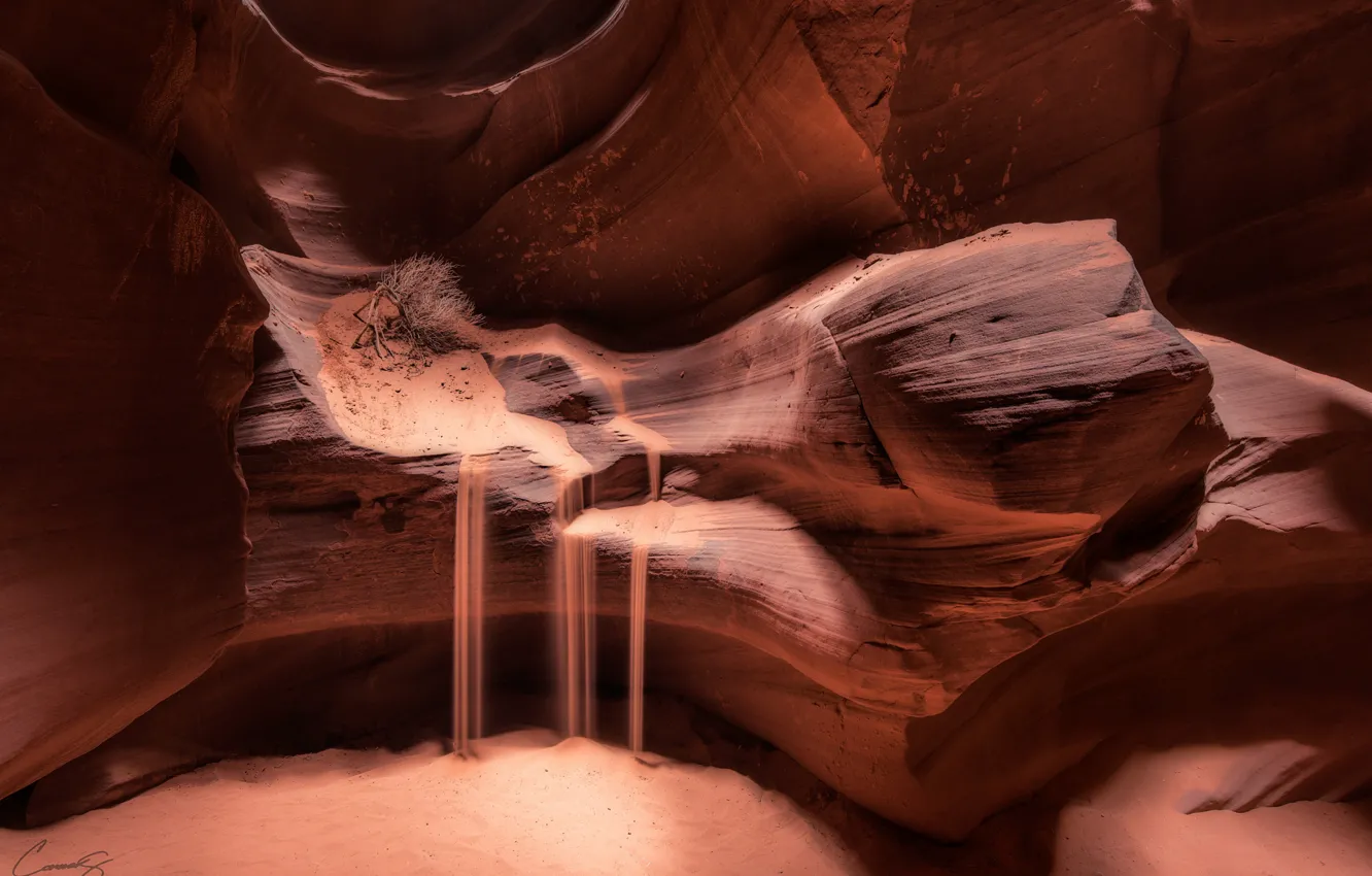 Photo wallpaper sand, rocks, texture, USA, the Sands of time, Arizona, Antelope canyon