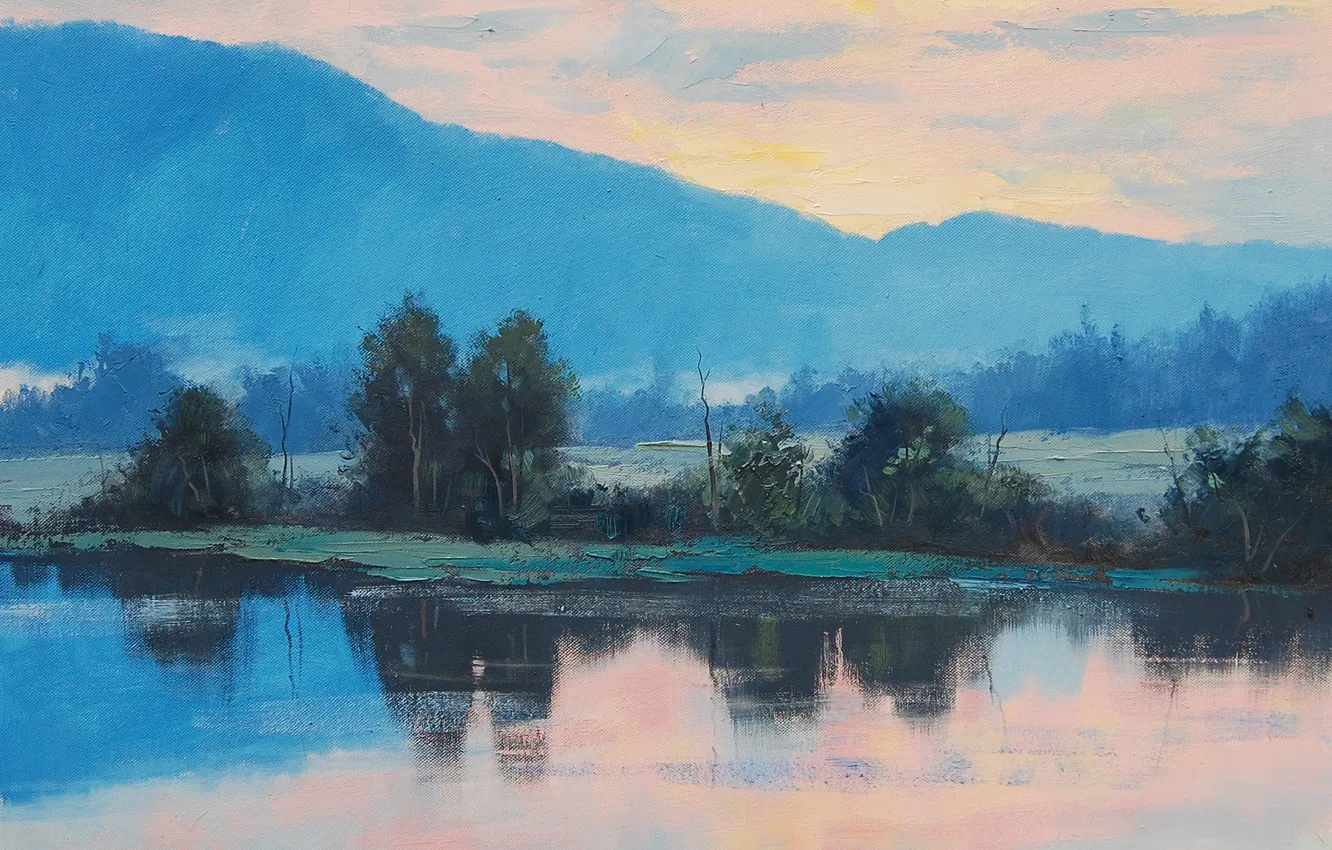 Photo wallpaper figure, art, ARTSAUS, MORNING LIGHT RIVER