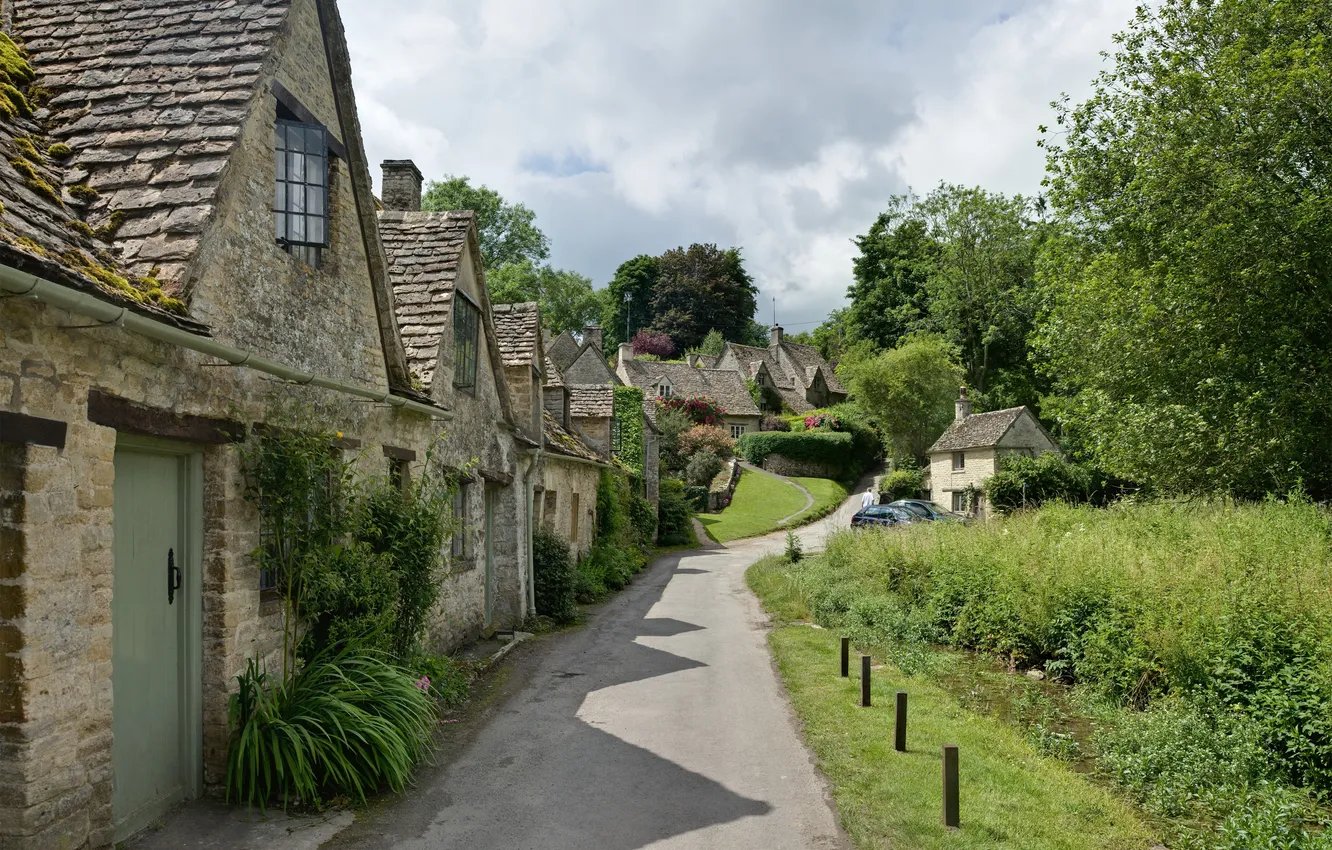 Photo wallpaper road, old, home, village, Bibury