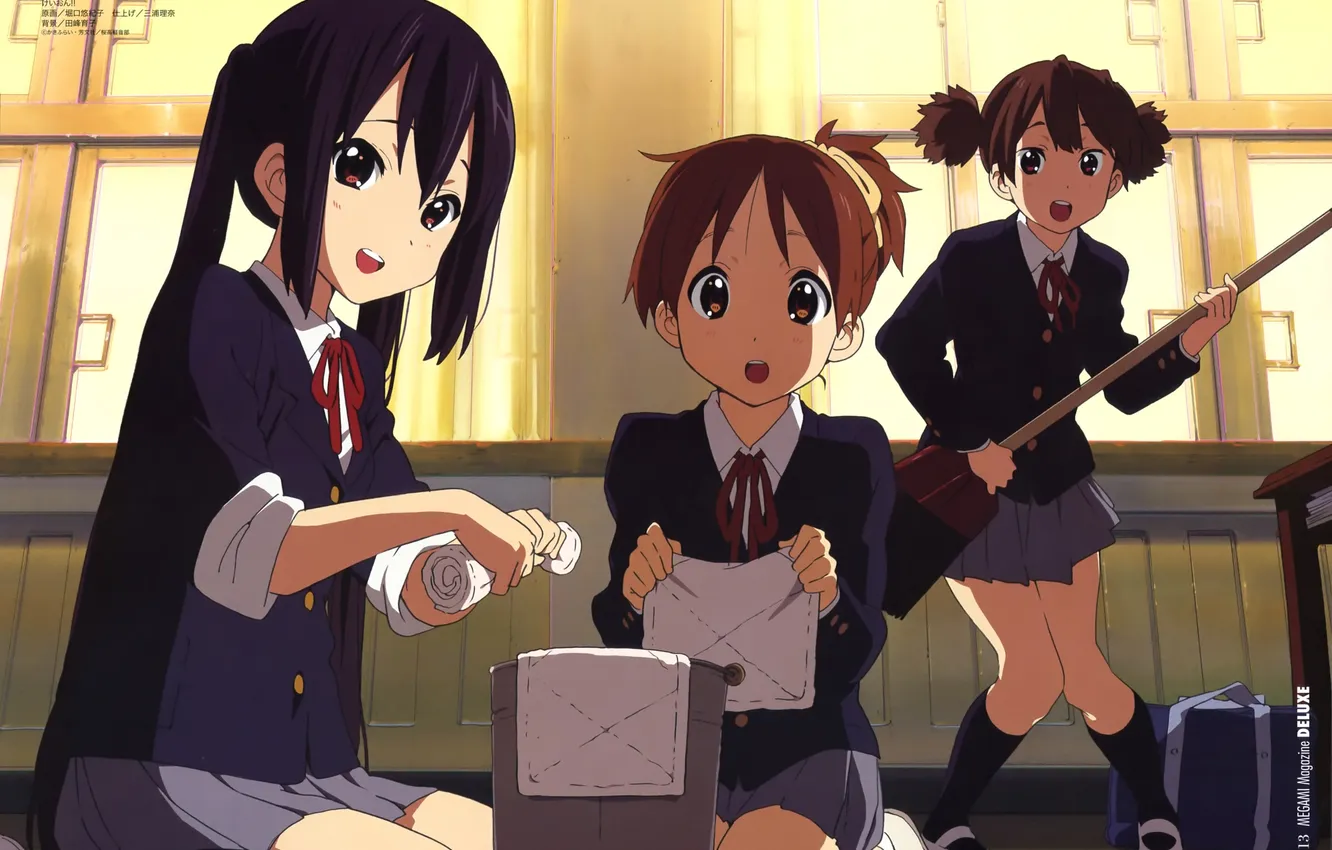 Photo wallpaper cleaning, class, k-on, Azusa, June Chan