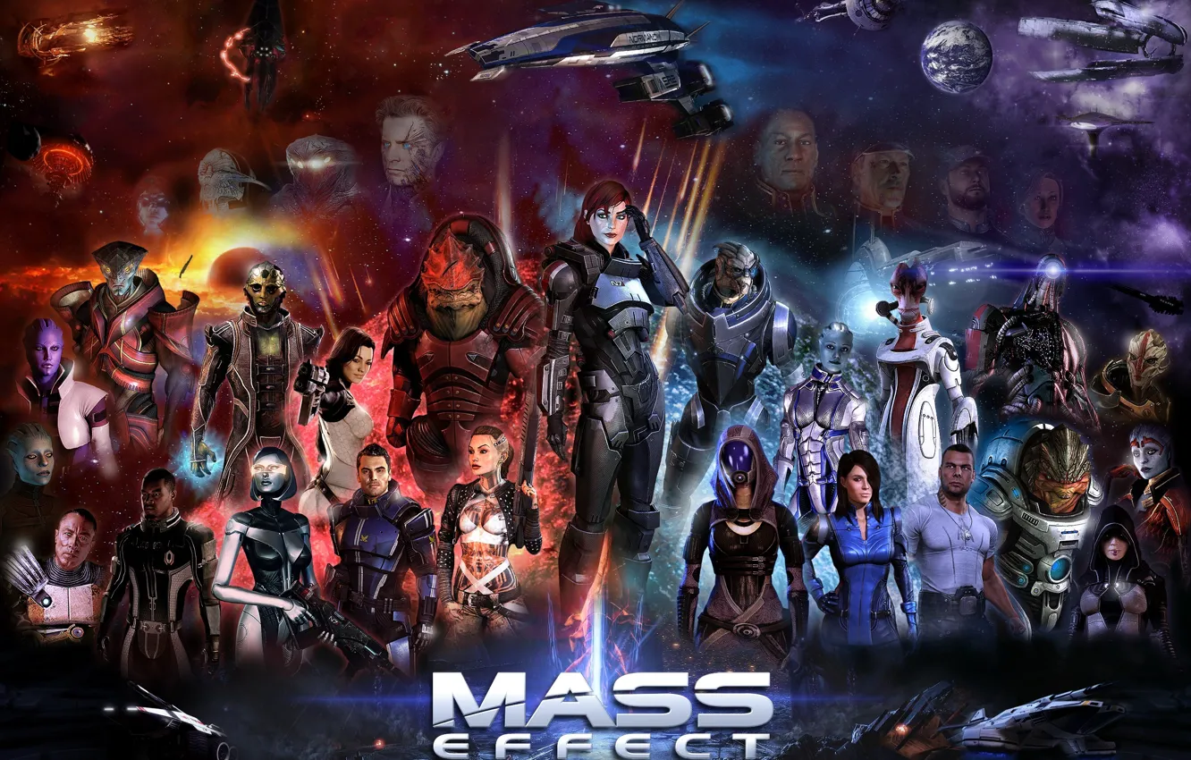 Photo wallpaper Miranda Lawson, Mass Effect, Legion, Shepard, Garrus Vakarian, Ashley Williams, Thane Krios, Jack