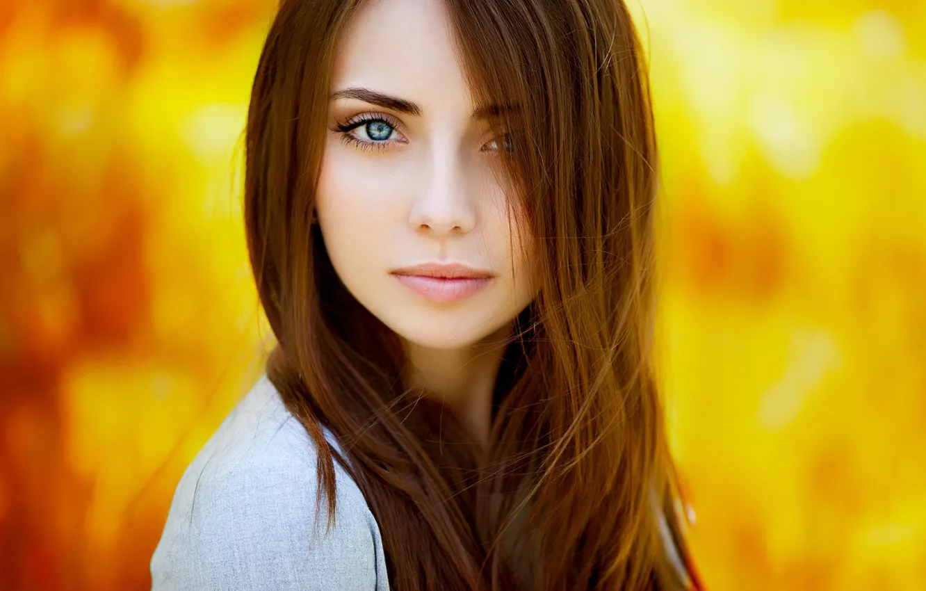 Photo wallpaper girl, model, portrait, beauty, brown hair