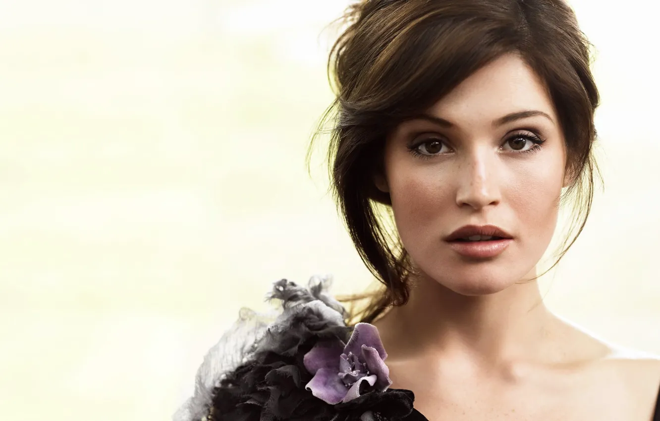 Photo wallpaper brown eyes, lips, hair, Gemma Atherton, look, actress