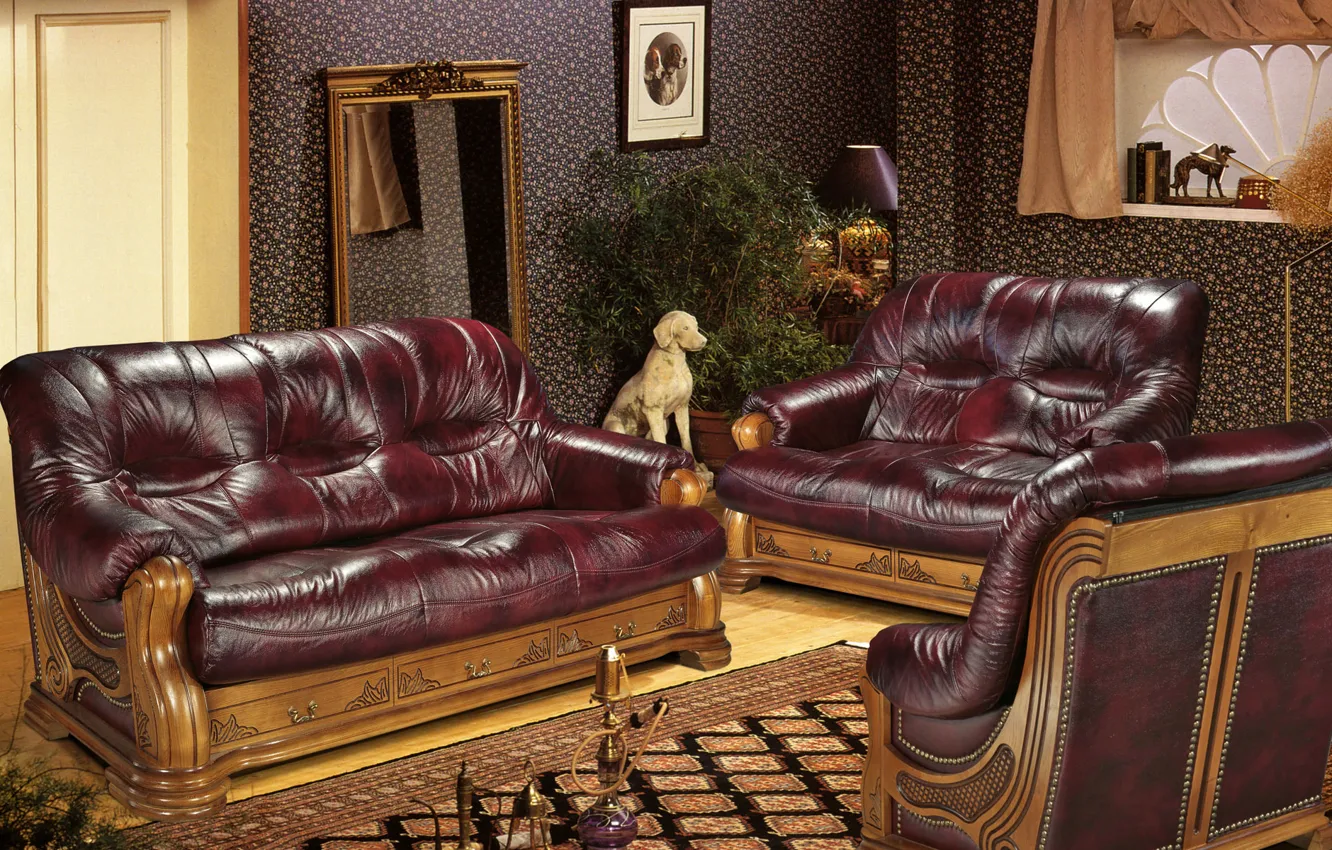 Photo wallpaper sofa, carpet, hookah, living room, rest room