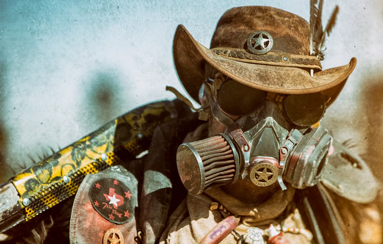 Photo wallpaper face, style, background, hat, steampunk, male
