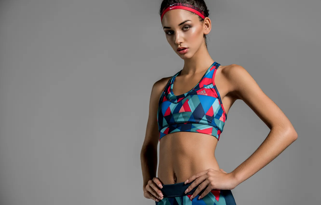 Photo wallpaper look, girl, face, style, background, hair, figure, sports