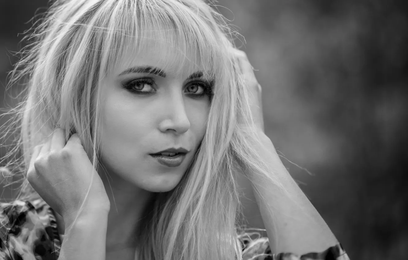 Photo wallpaper face, background, model, hair, Sophia