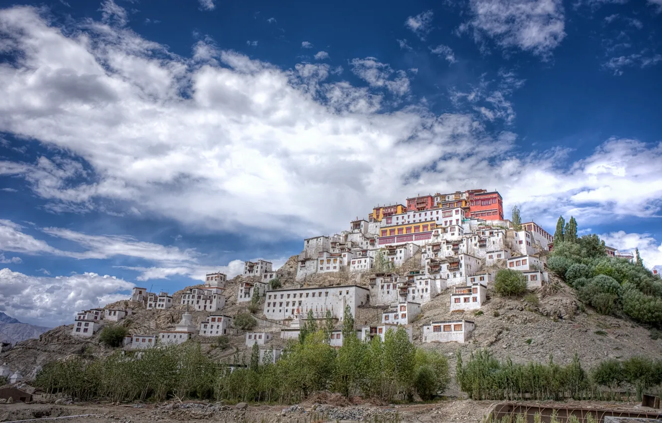 Photo wallpaper India, Buddhism, India, the thikse monastery, Thikse Monastery