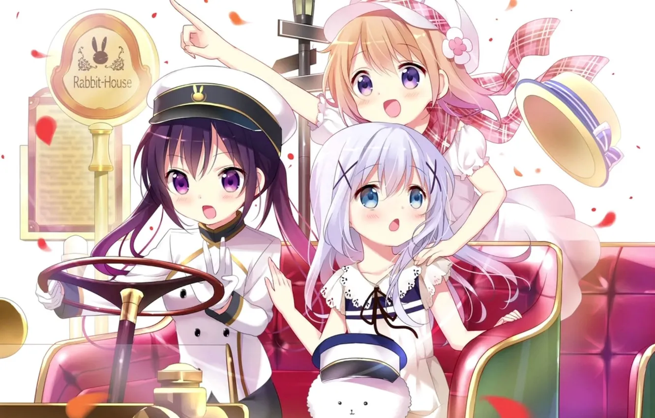 Photo wallpaper machine, anime, art, friend, truancy, Review: Is the Order a Rabbit?