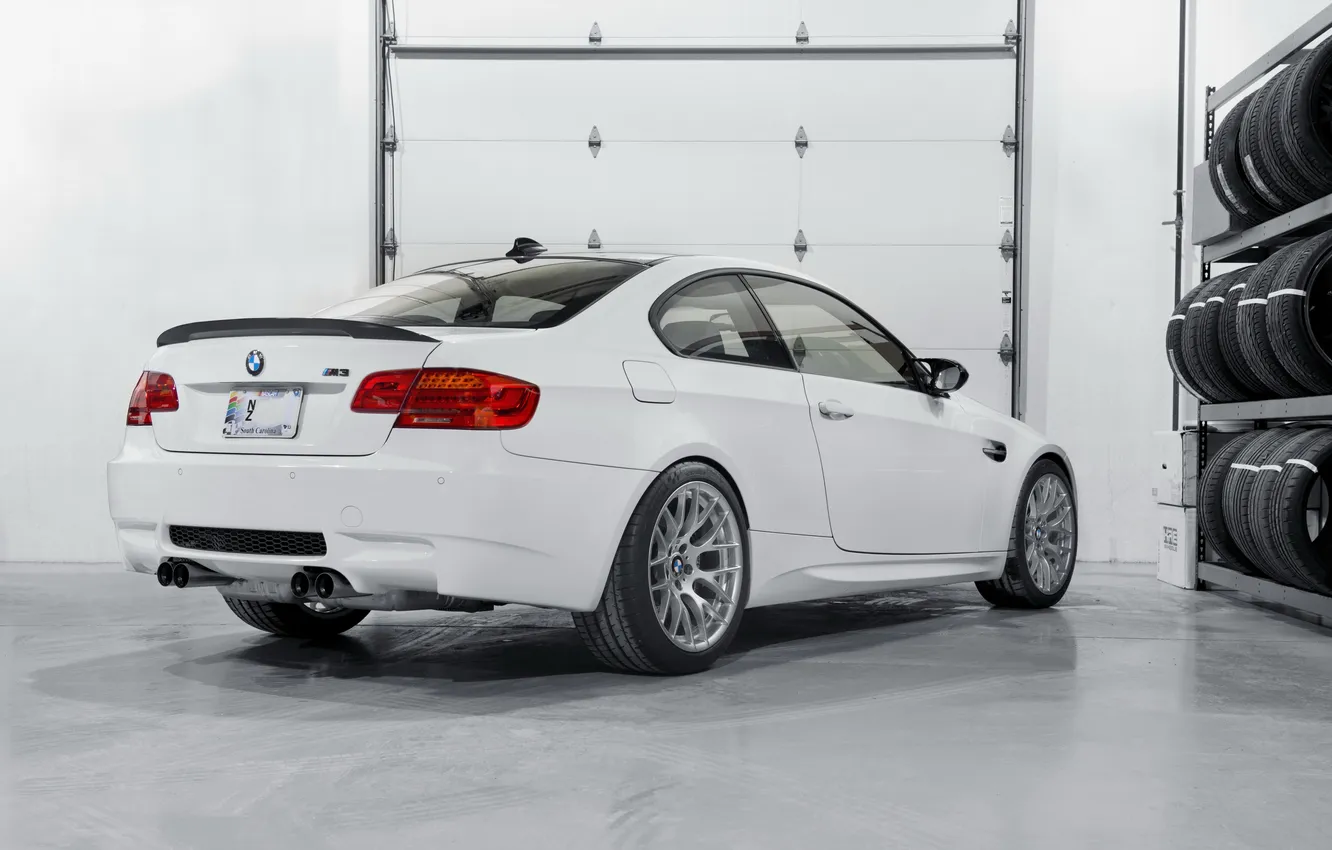 Photo wallpaper white, BMW, shadow, BMW, tires, white, tyres, back