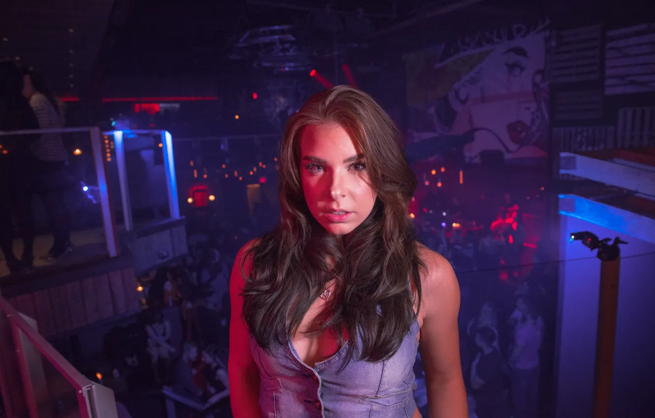 Photo wallpaper look, girl, Night Club