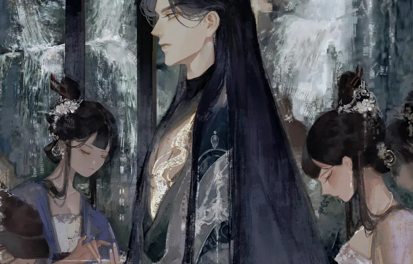 Photo wallpaper girl, guy, the maid