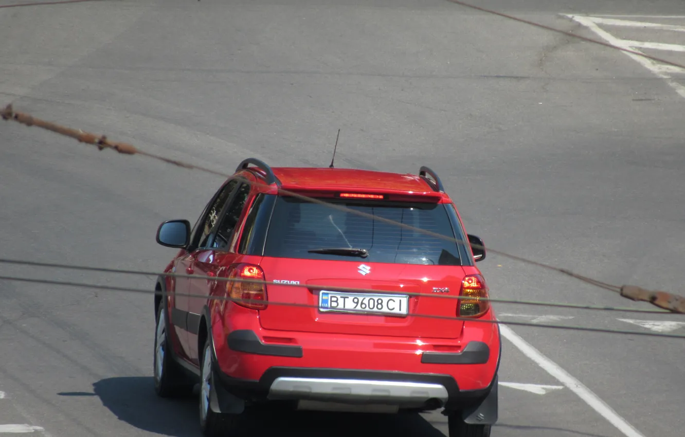 Photo wallpaper road, machine, the city, day, suzuki