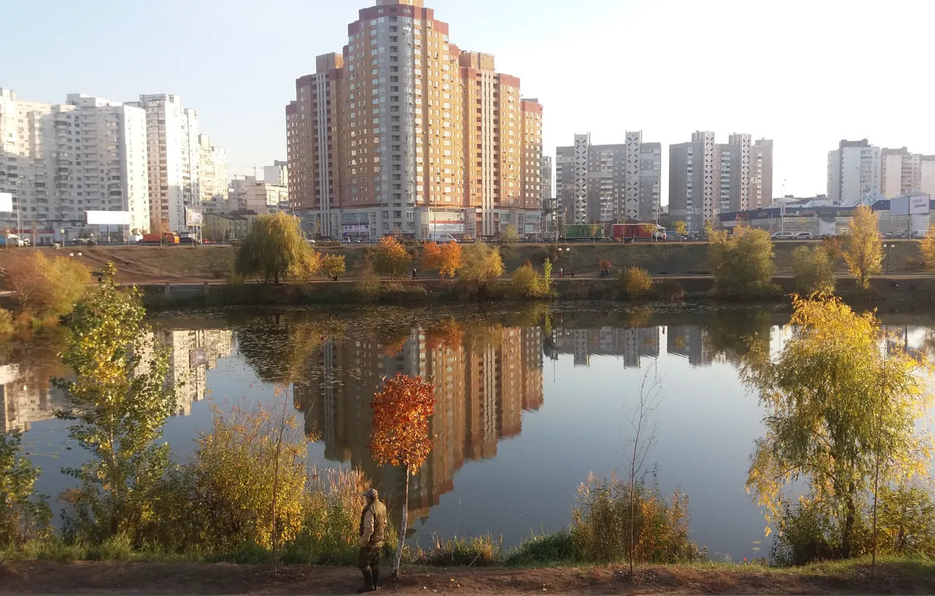 Photo wallpaper winter, nature, lake, Kiev