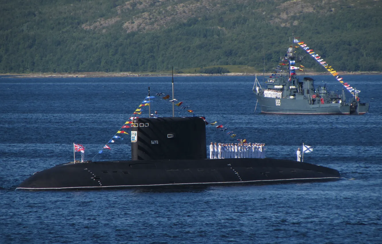 Photo wallpaper submarine, the project 877, Navy day, diesel submarine