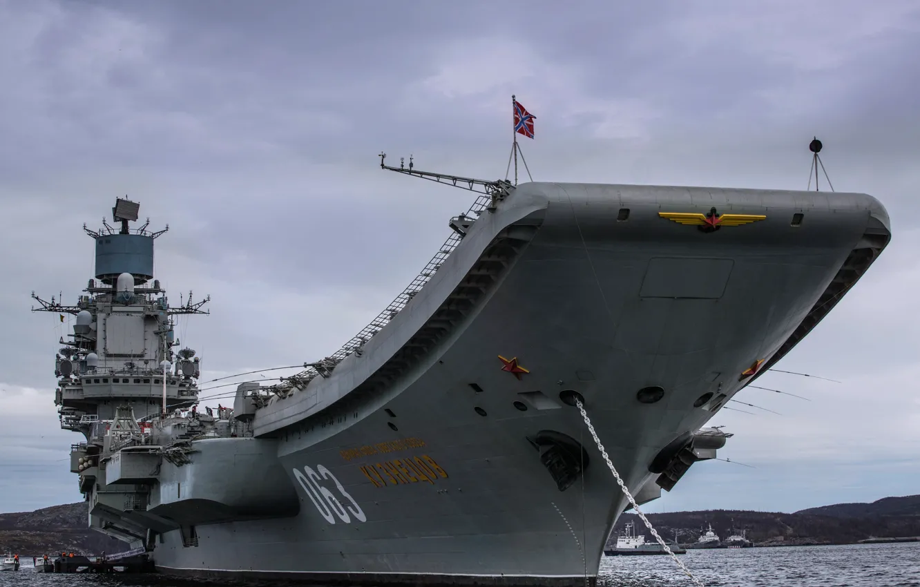 Photo wallpaper cruiser, heavy, aircraft carrier, Admiral Of The Fleet Kuznetsov", the Northern fleet