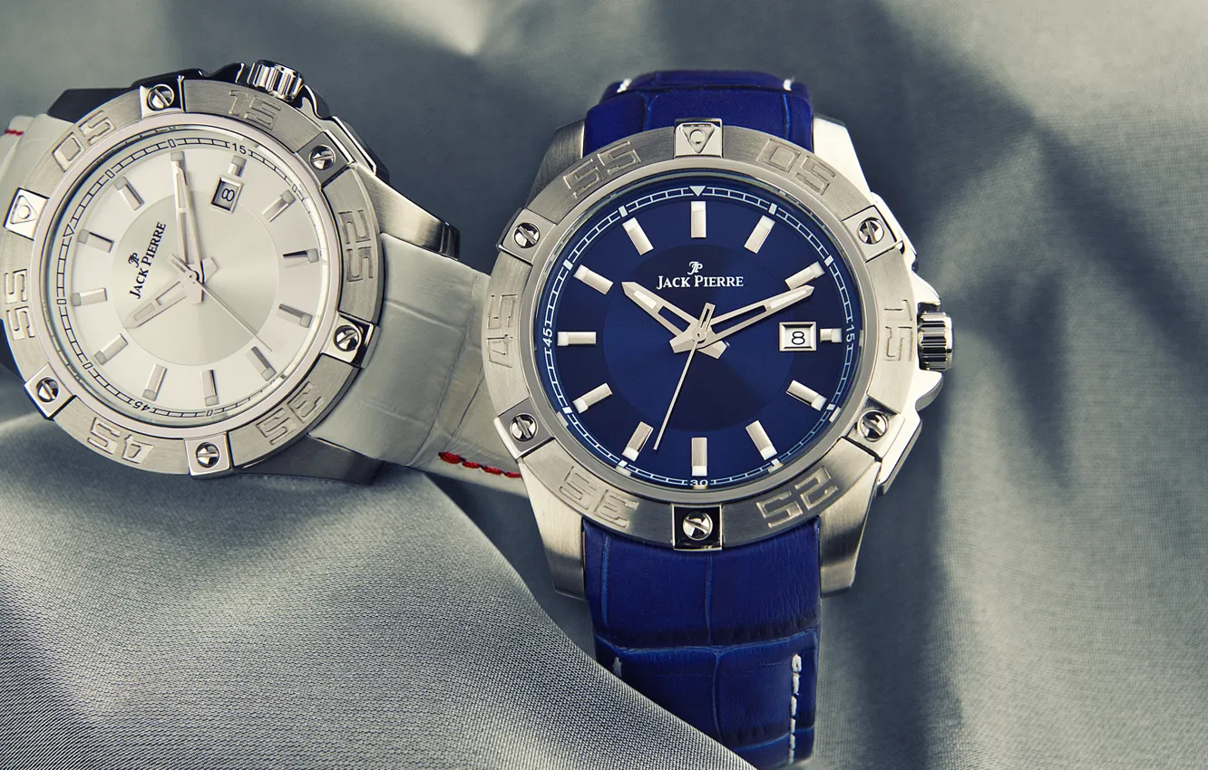 Photo wallpaper blue, two, watch, Silver, Jack Pierre