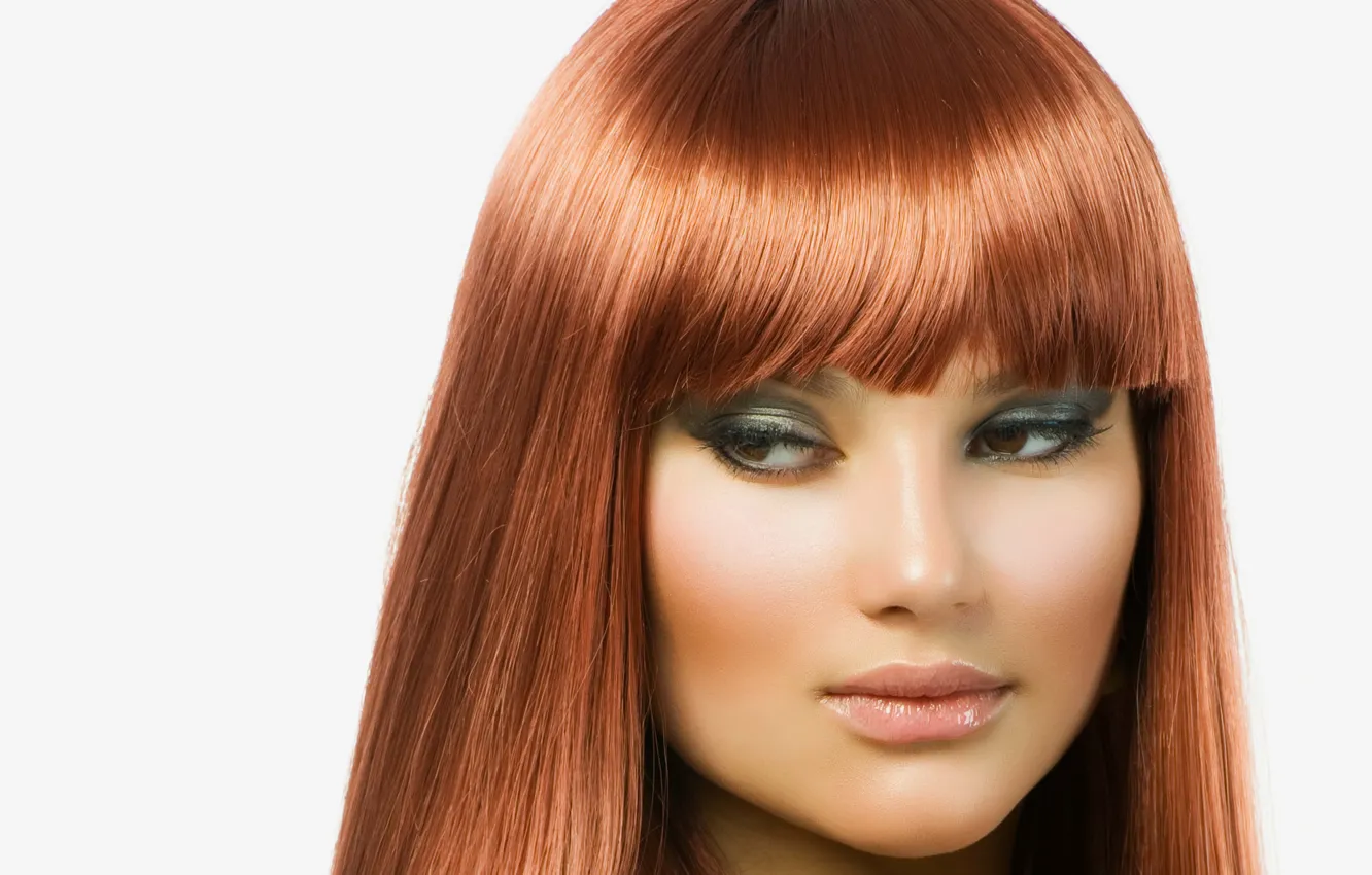 Photo wallpaper look, face, hair, red