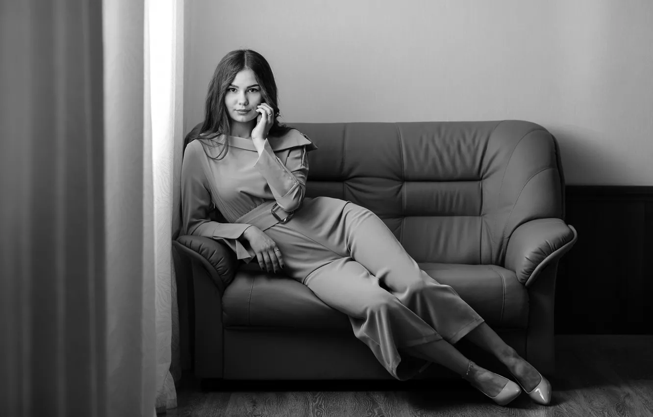 Photo wallpaper girl, pose, model, portrait, makeup, figure, hairstyle, costume