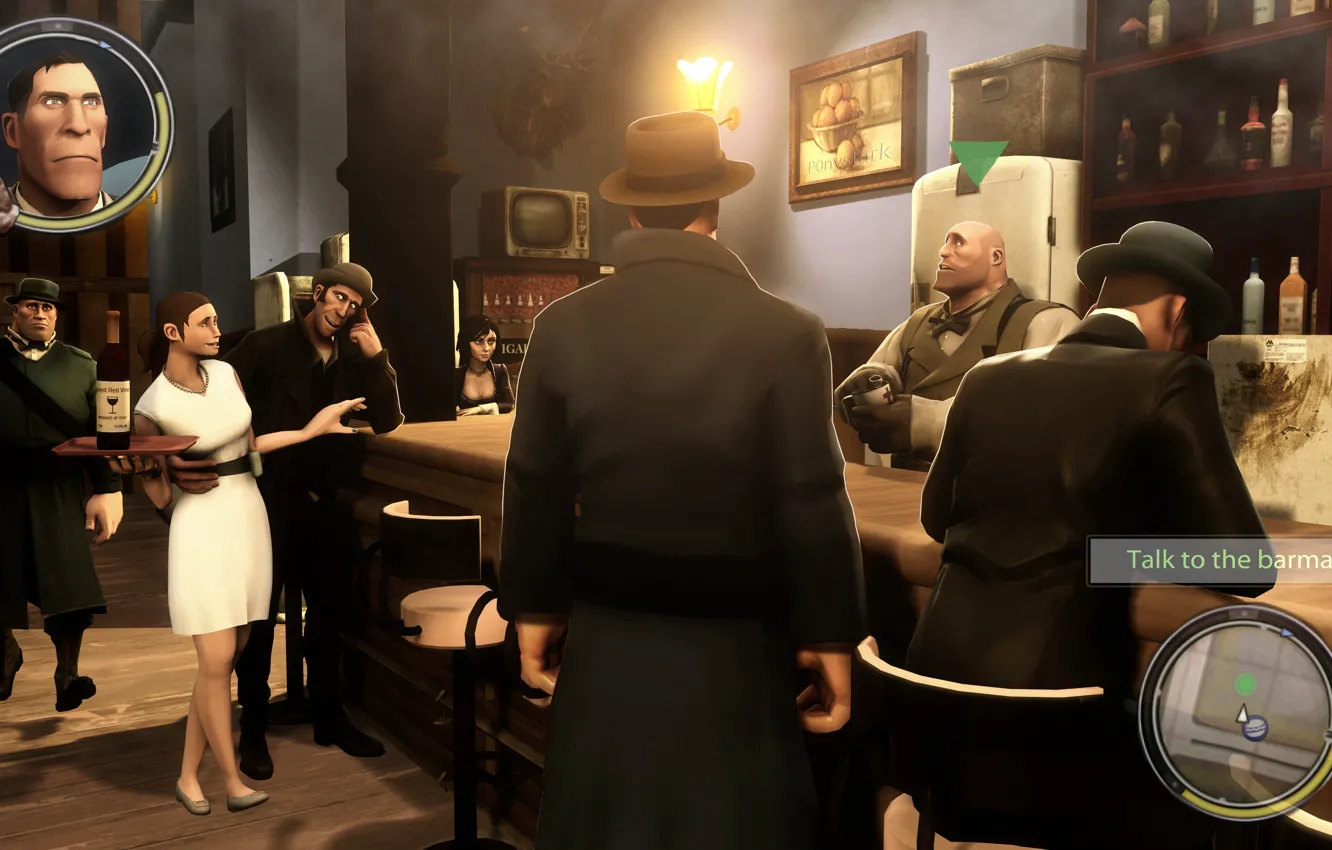 Photo wallpaper Team Fortress 2, bar, heavy, gunner