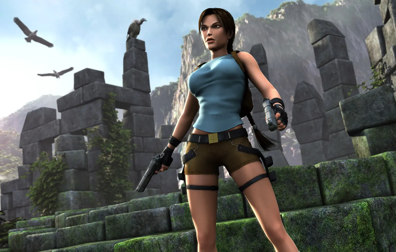 Photo wallpaper Tomb Raider, sexy, shorts, Lara Croft