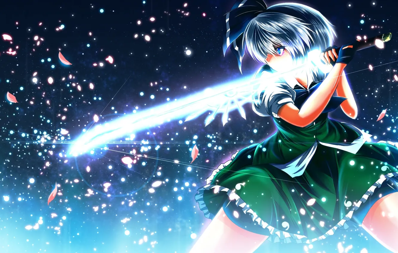 Photo wallpaper girl, sword, art, touhou, blade, Konpaku Youmu, nekominase