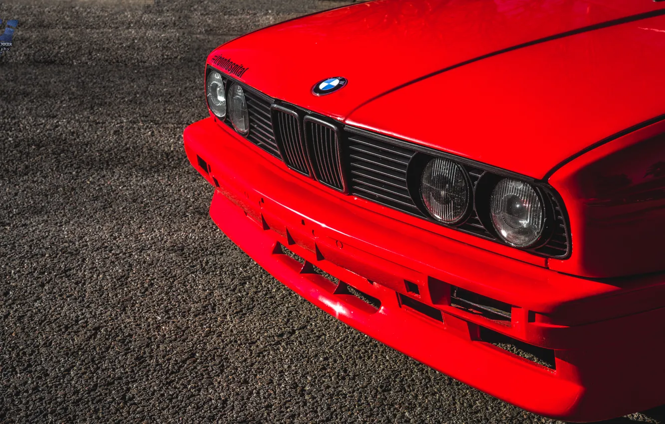 Photo wallpaper bmw, red, power, good, russia, moscow, look, e30