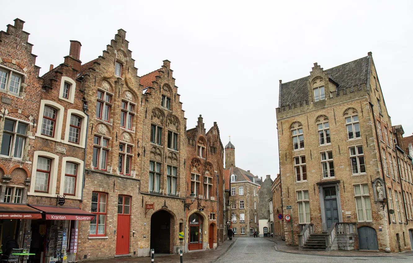 Photo wallpaper street, home, Belgium, Bruges, Jan van Eyck Square