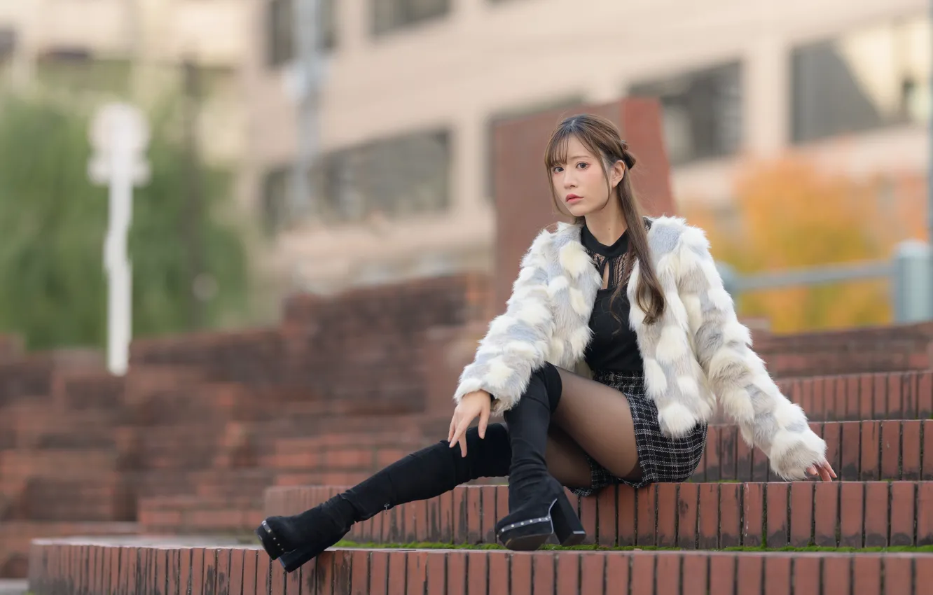 Photo wallpaper girl, stage, Asian