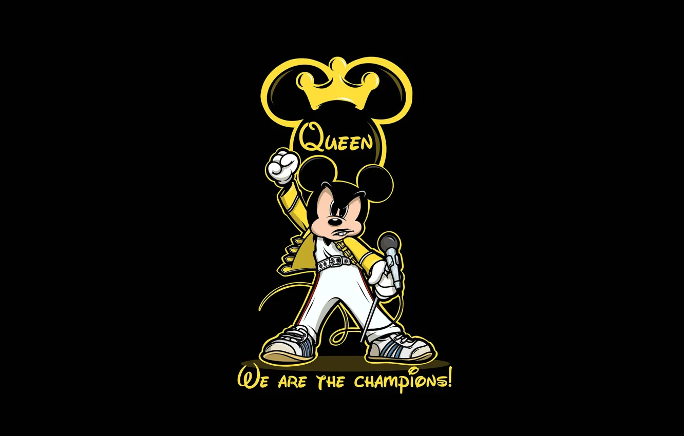 Photo wallpaper Figure, Background, Rock, Art, Rock, Queen, Mickey Mouse, Mickey Mouse