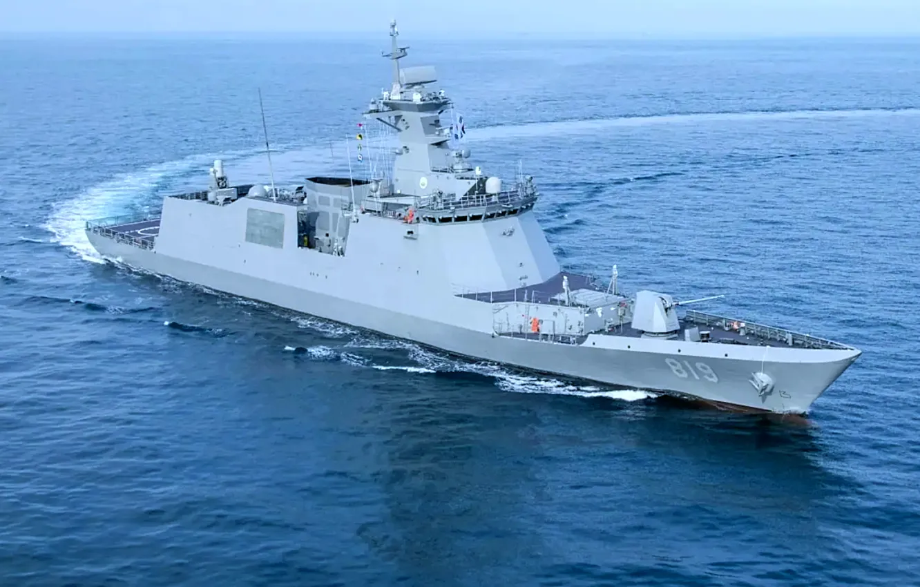 Photo wallpaper frigate, The Republic Of Korea, ROKS Gyeongnam