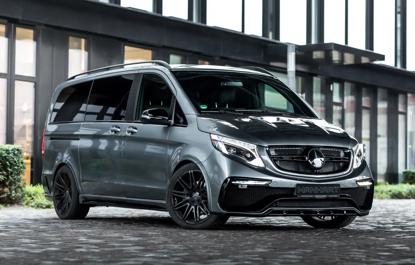 Photo wallpaper Mercedes-Benz, Mercedes, Front, grey, Wheels, Manhart, V-Class