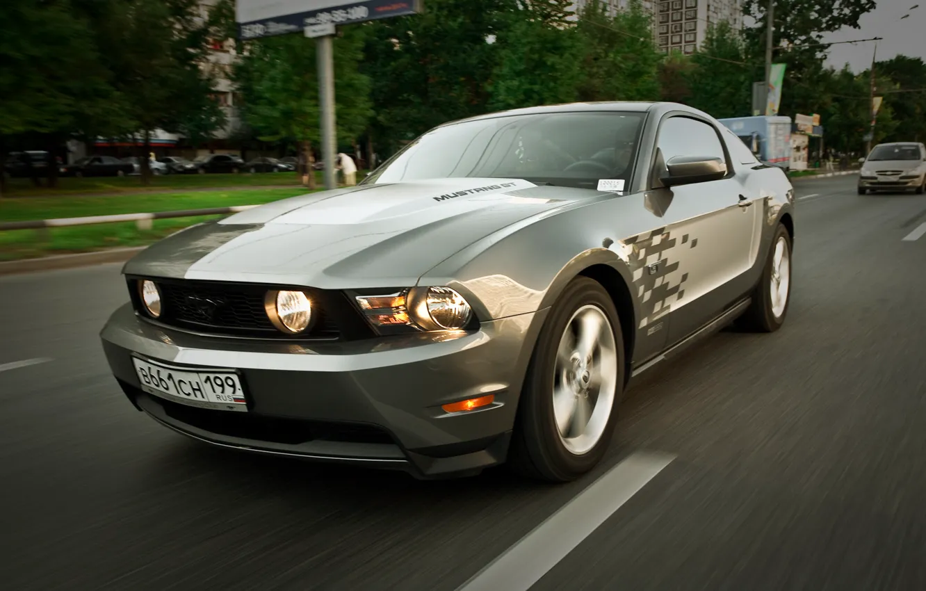 Photo wallpaper Mustang, GT500, Road, Speed