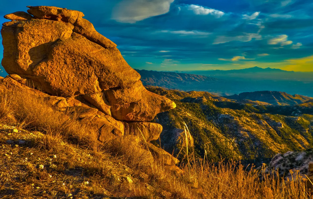 Photo wallpaper clouds, mountains, rocks, AZ, USA