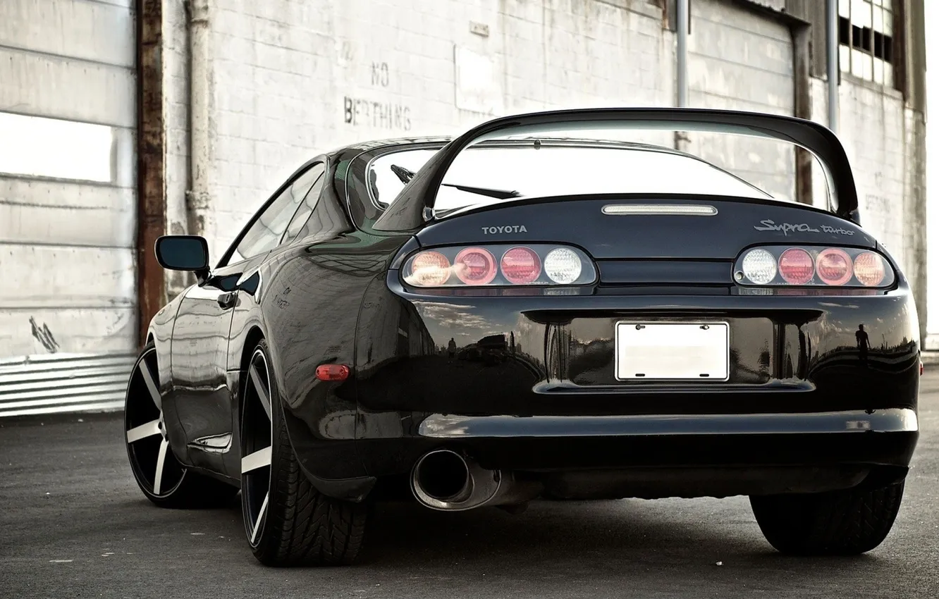 Photo wallpaper machine, auto, black, Toyota Supra