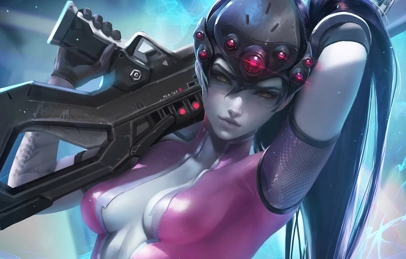 Photo wallpaper the game, figure, art, sniper, game, Blizzard, science fiction, art