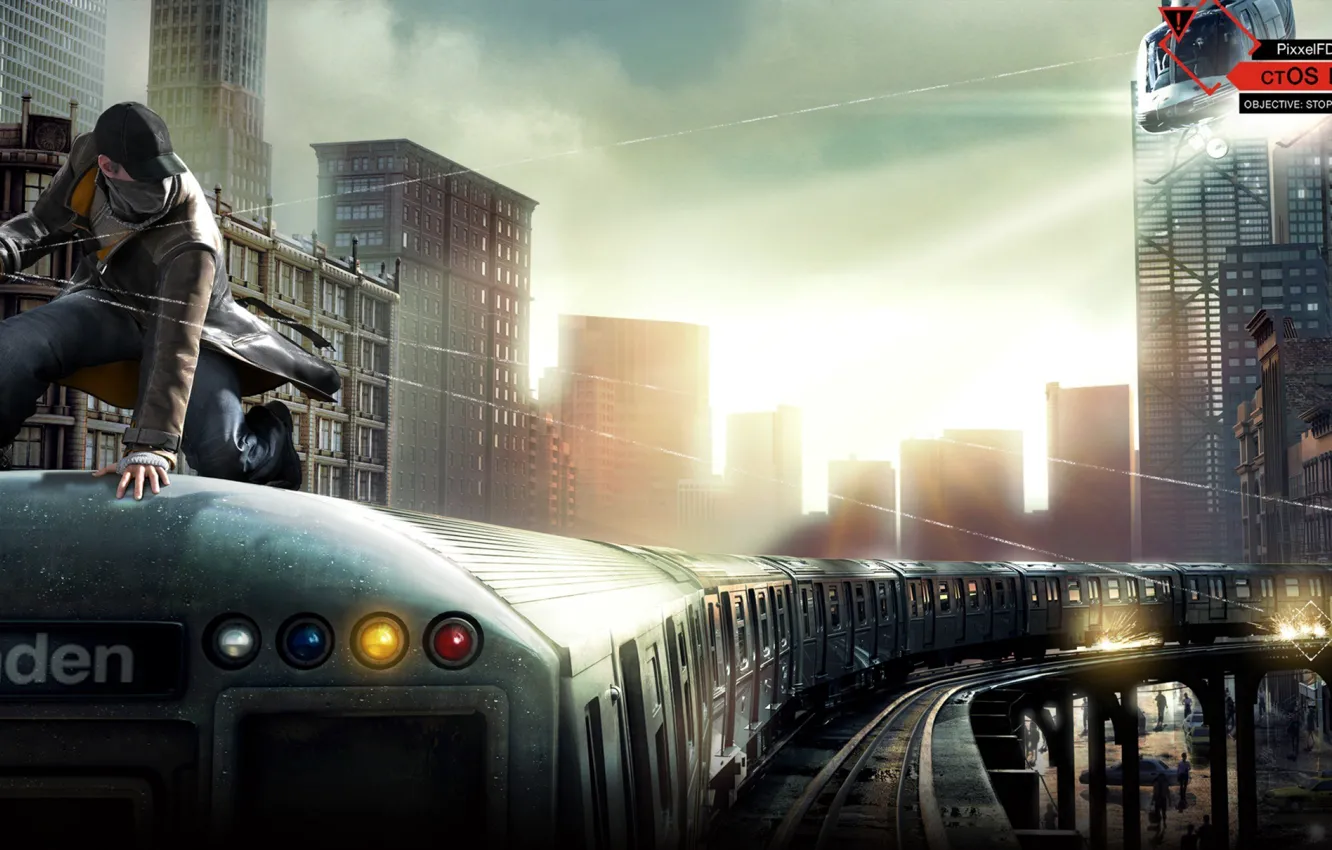 Photo wallpaper pierce, dogs, Watch Dogs, Aiden