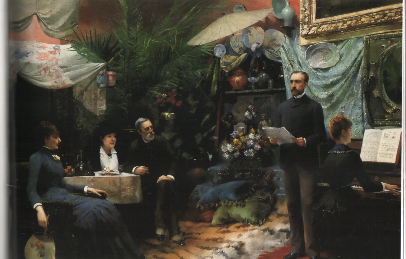 Photo wallpaper holiday, 1885, abbema's, afternoon song